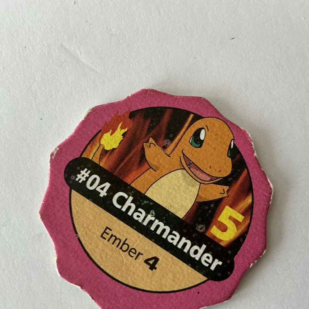 Pokemon Starter Pogs Milk Caps Lot 6 Pikachu Charmander Bulbasaur‎ Vintage